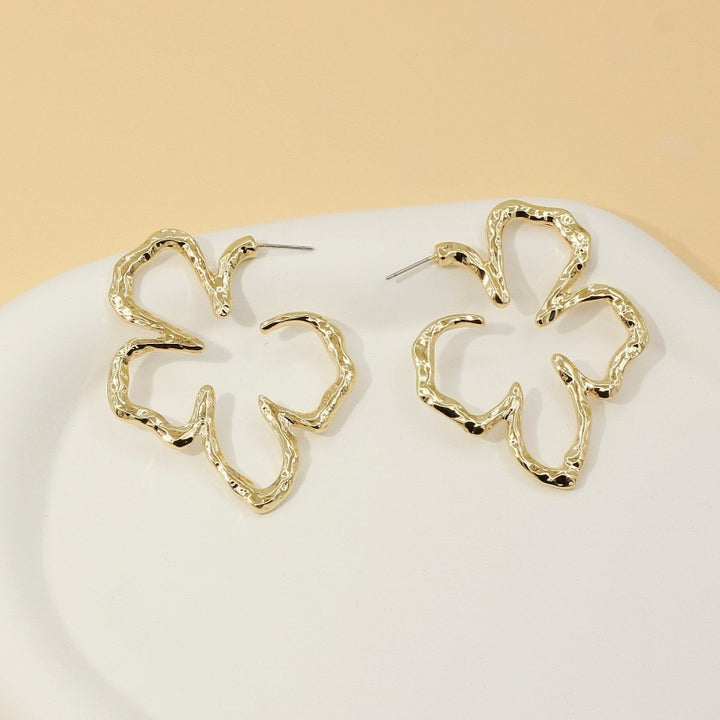 Gold Floral Hoop Earring