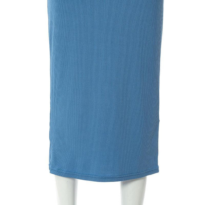 Cut out blue ribbed dress in Lagos, Nigeria - All Things Chic