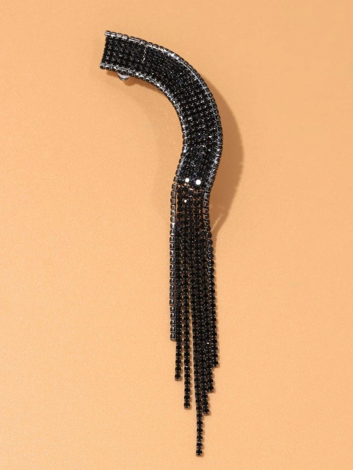 Black cuff rhinestone earring in Lagos, Nigeria - All Things Chic