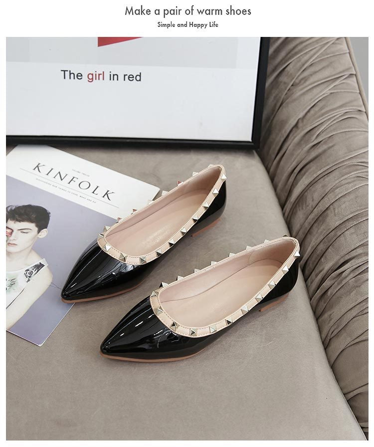 Studded Black Flat Shoe